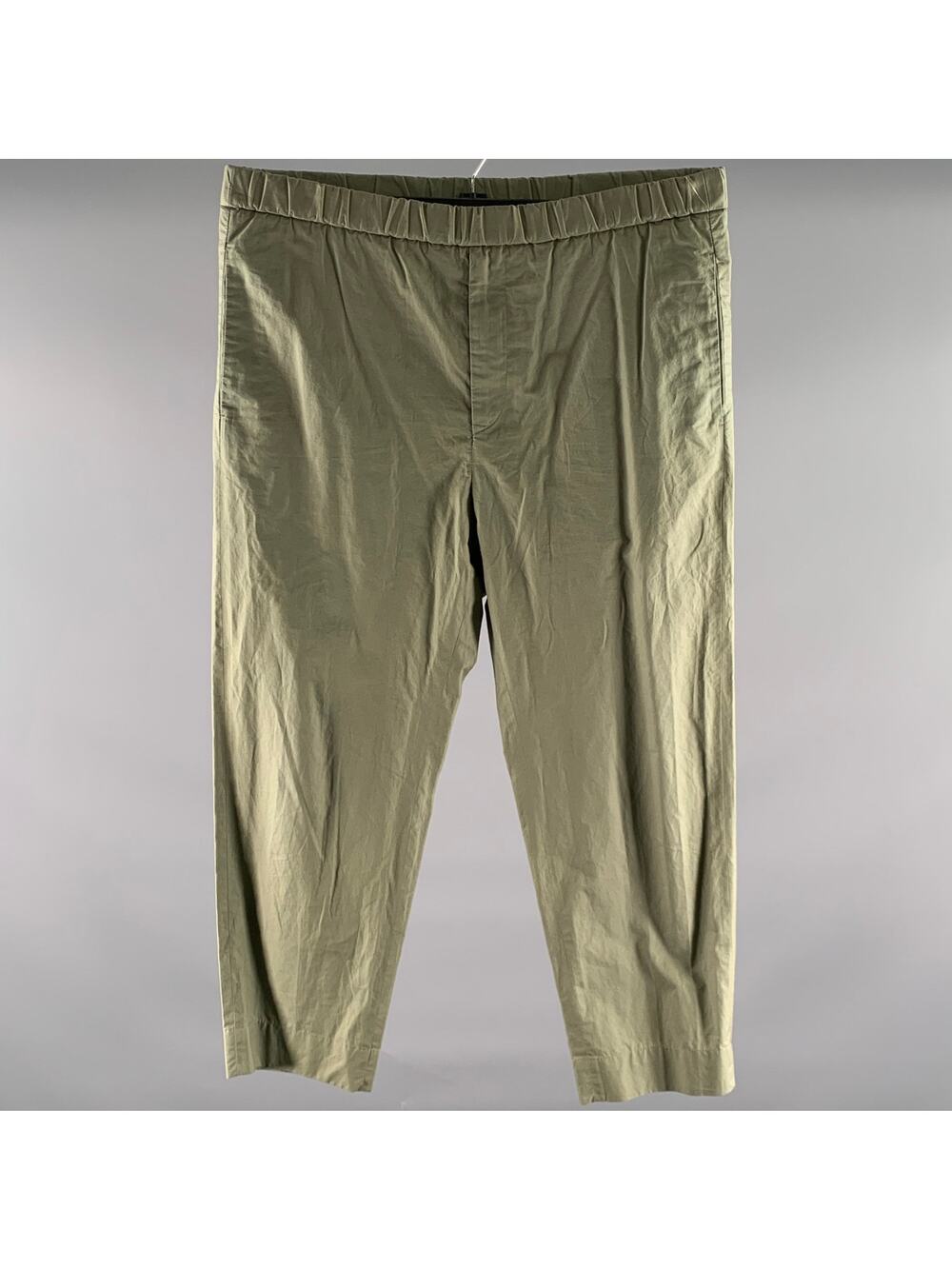 JIL SANDER Size 34 Green Olive Cotton Elastic Waistband Pants